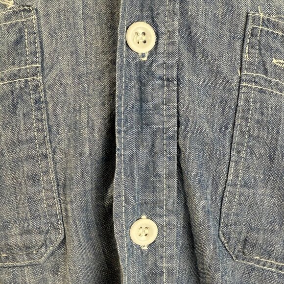 Vintage 60s King Kole Blue Chambray Shirt S/S Button-Up Mens Cotton Medium - Picture 6 of 11